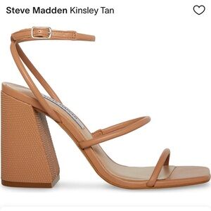 Steve Madden Kingsley Tan. New in box. Size 9. Sandel open toe block heel